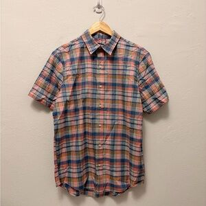 Lands' End Men's Plaid Button Down Shirt - Blue, Red, Tan